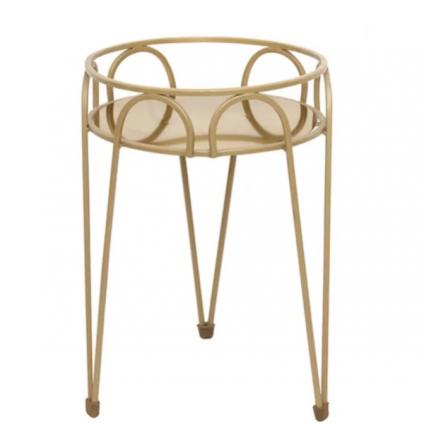 Gilded Brass Plant Stand 15"H