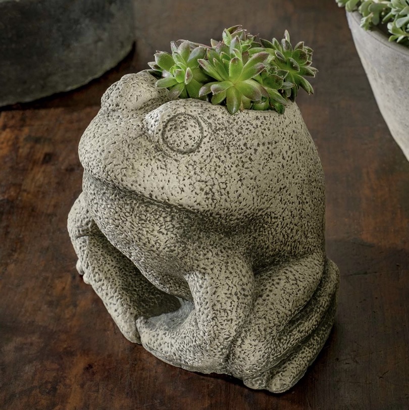 Stone Frog Planter