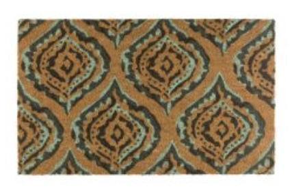 Ikat Green Coir Doormat