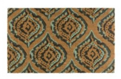 Ikat Green Coir Doormat