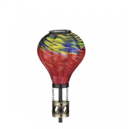 Murano Orange Hot Air Balloon Solar Stake