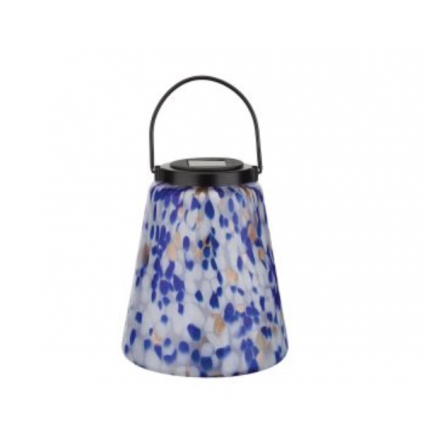 Murano White & Blue Multi-Colored Solar Lantern