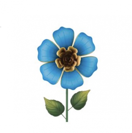 Blue Flower Spinner Stake 36"H