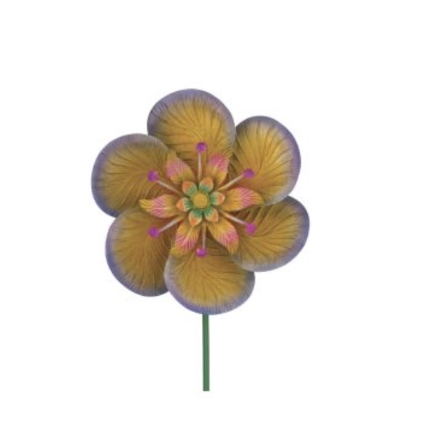 Purple Textured Flower Spinner Stake 61"H