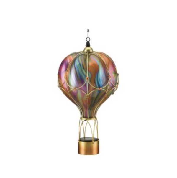 Orange Swirl Balloon Solar Lantern 