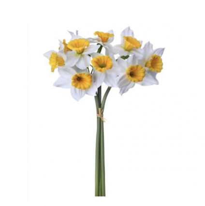 White & Yellow Daffodil Bundle 15"