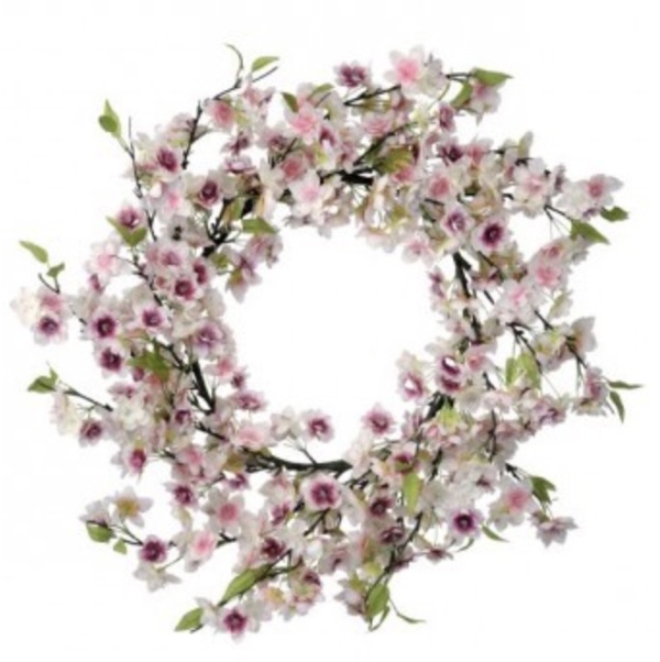 WREATH, 24" BLUSH CHERRY BLOSSOM