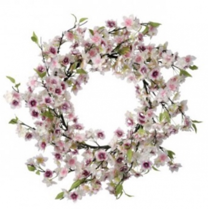 Cherry Blossom Wreath 24"  Blush Pink