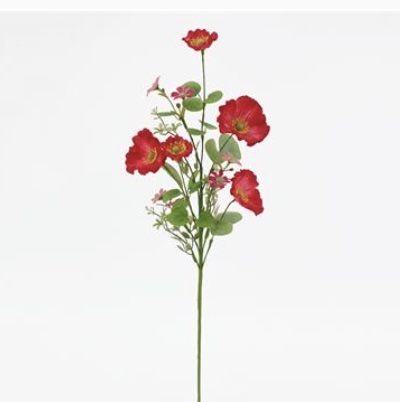 Red Poppy Spray 28"