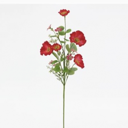 Red Poppy Spray 28"
