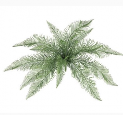 Green Leather Fern Bush 17" (UV Protected)