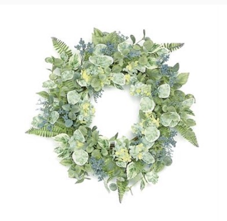 Sage Hydrangea Mixed Wreath 24"