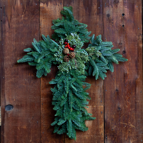 Fresh Noble Fir Cross 
