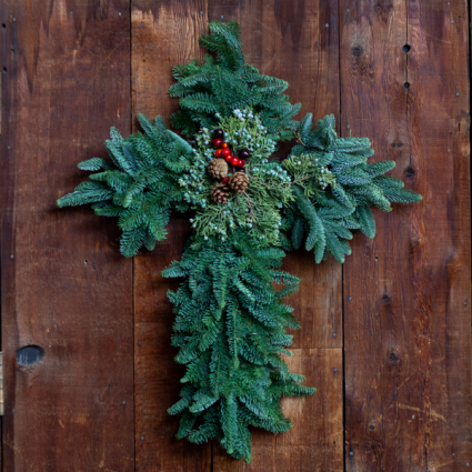 Fresh Noble Fir Cross 