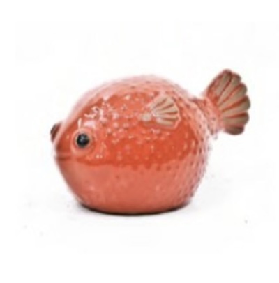 Orange Blow Fish Figurine