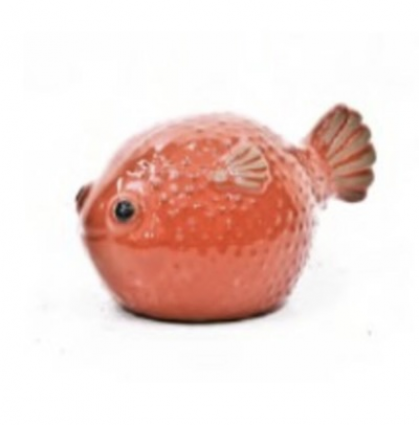 Orange Blow Fish Figurine
