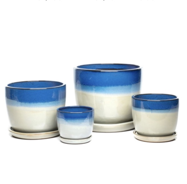 Sasha Blue & Beige Planter Large