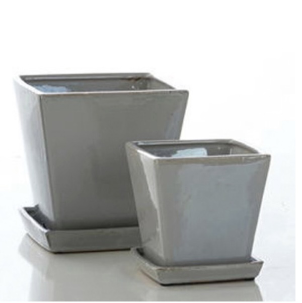 Caspen Grey Pot Large 7.25"W