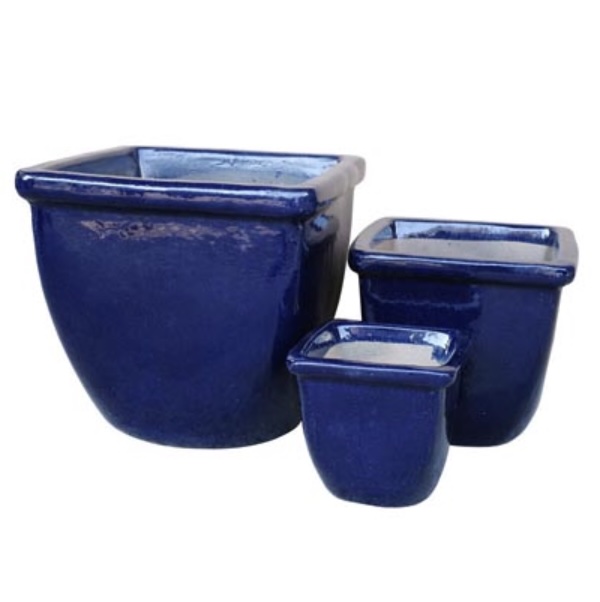Titan Square Cobalt Planter 11"W