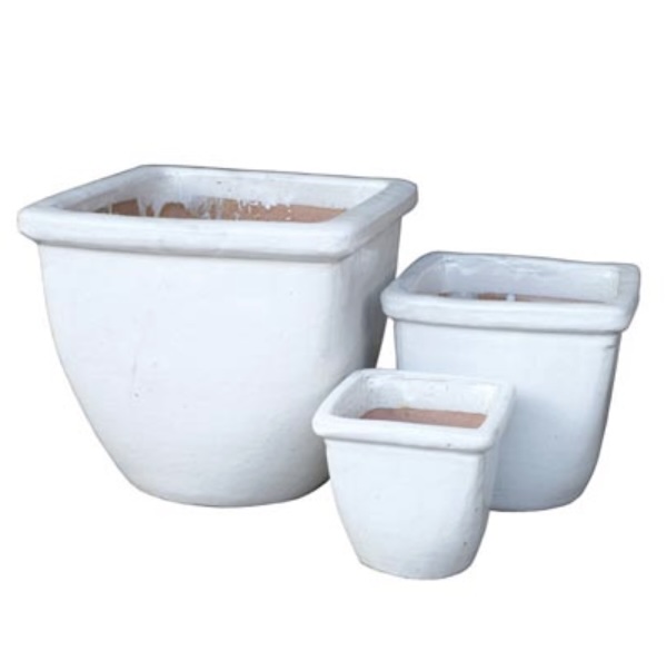 Titan Square White Planter 11"W