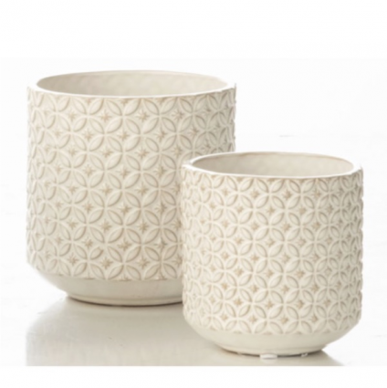 Coin White Planter 5"W