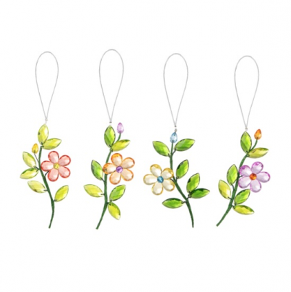 Daisy Buds & Leaves Charm 6"H (sold seperately)