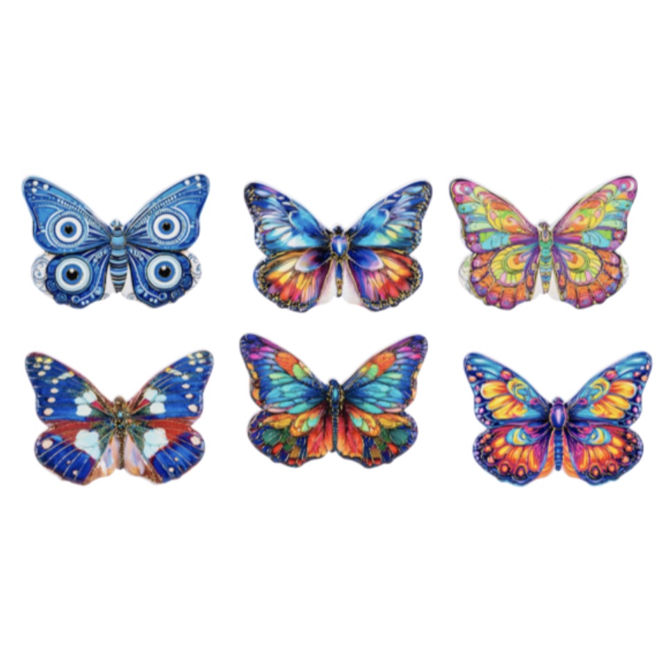 MAGNET, 3" 3D BUTTERFLY ASSORT