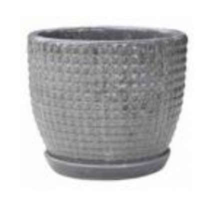 Deco Egg Grey Pot 6" x 5.75"H