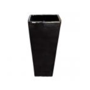 Tall Square Taper Black Planter 31"