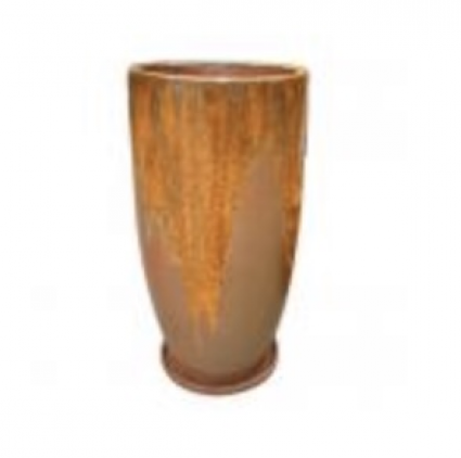 Tall Square Taper Copper Planter 27"