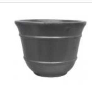 Lined Round Black Planter 12.2"