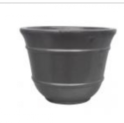 Lined Round Black Planter 12.2"