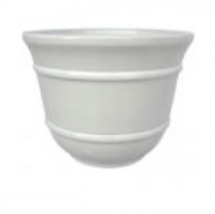Lined Round Planter � White � 7.1"