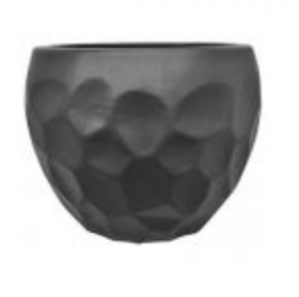 Hallow Round Black Planter 7.1"