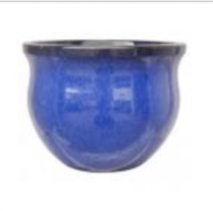 Smooth Round Light Blue Planter 9.4"