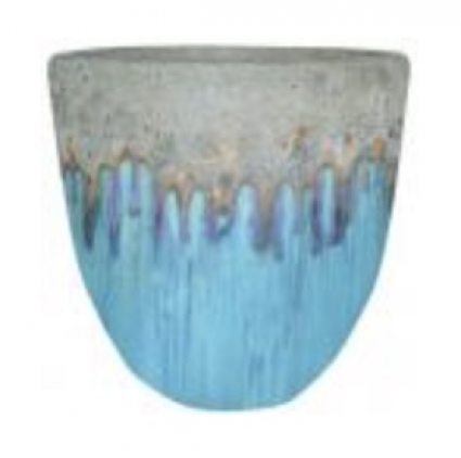 Egg Volcanic Planter � Blue � 18.9"