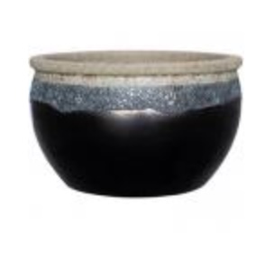 Volcanic Bowl Planter � Black � 12.4"