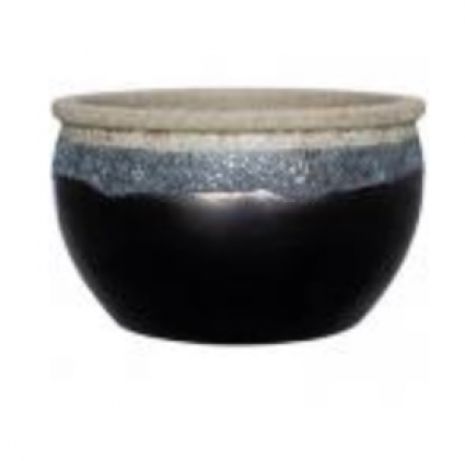 Volcanic Bowl Planter � Black � 12.4"
