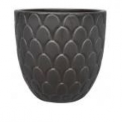 Scallop Planter � Black � 11"