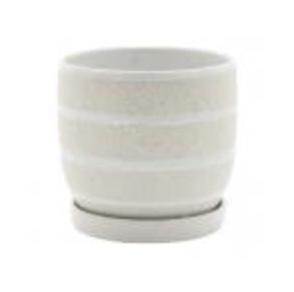 White Sandy Pot � 5" W x 4.5" H