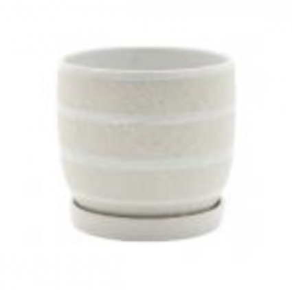 White Sandy Pot � 5" W x 4.5" H