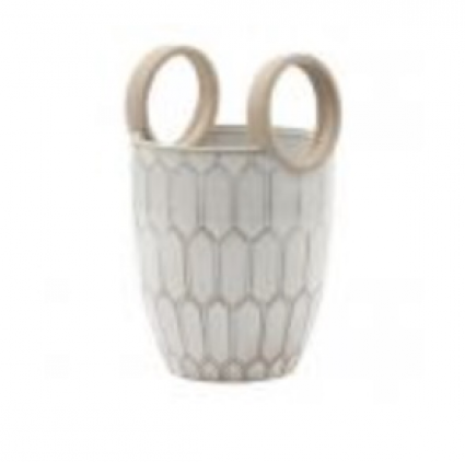Geometric Handled Planter � 5" W