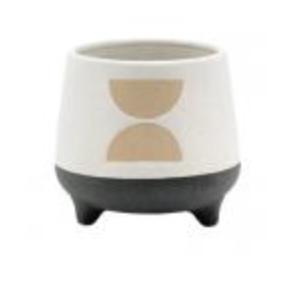 Large Cache with Beige Hour Glass 3.5"W