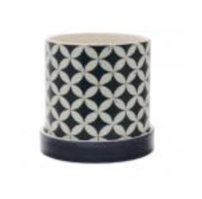 Black Design Ceramic Pot � 5.25"