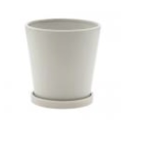 Gray Ceramic Planter with Saucer � 6"