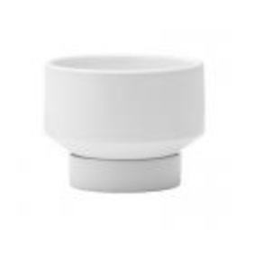 White Ceramic Planter with Tray � 4"