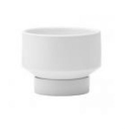White Ceramic Planter with Tray � 4"