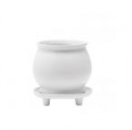 White Footed Ceramic Planter � 4.5"
