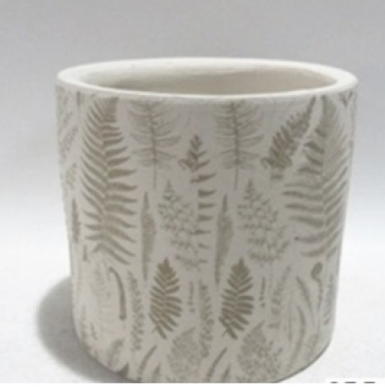 White Fern Ceramic Planter � 5.25"