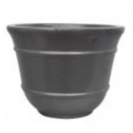 Lined Round Planter � Black � 7.1"